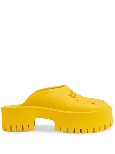 gucci yellow slippers